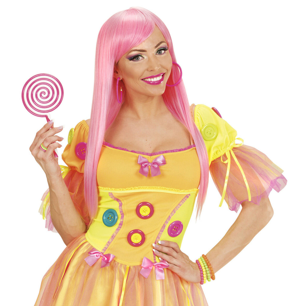 Op deze afbeelding zie je een Accessoires, van het merk Widmann. Rock Chick Set Van 4 Neon Ringen