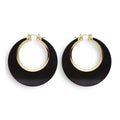 Boucles Doreilles Disco Noir Or Années 70
