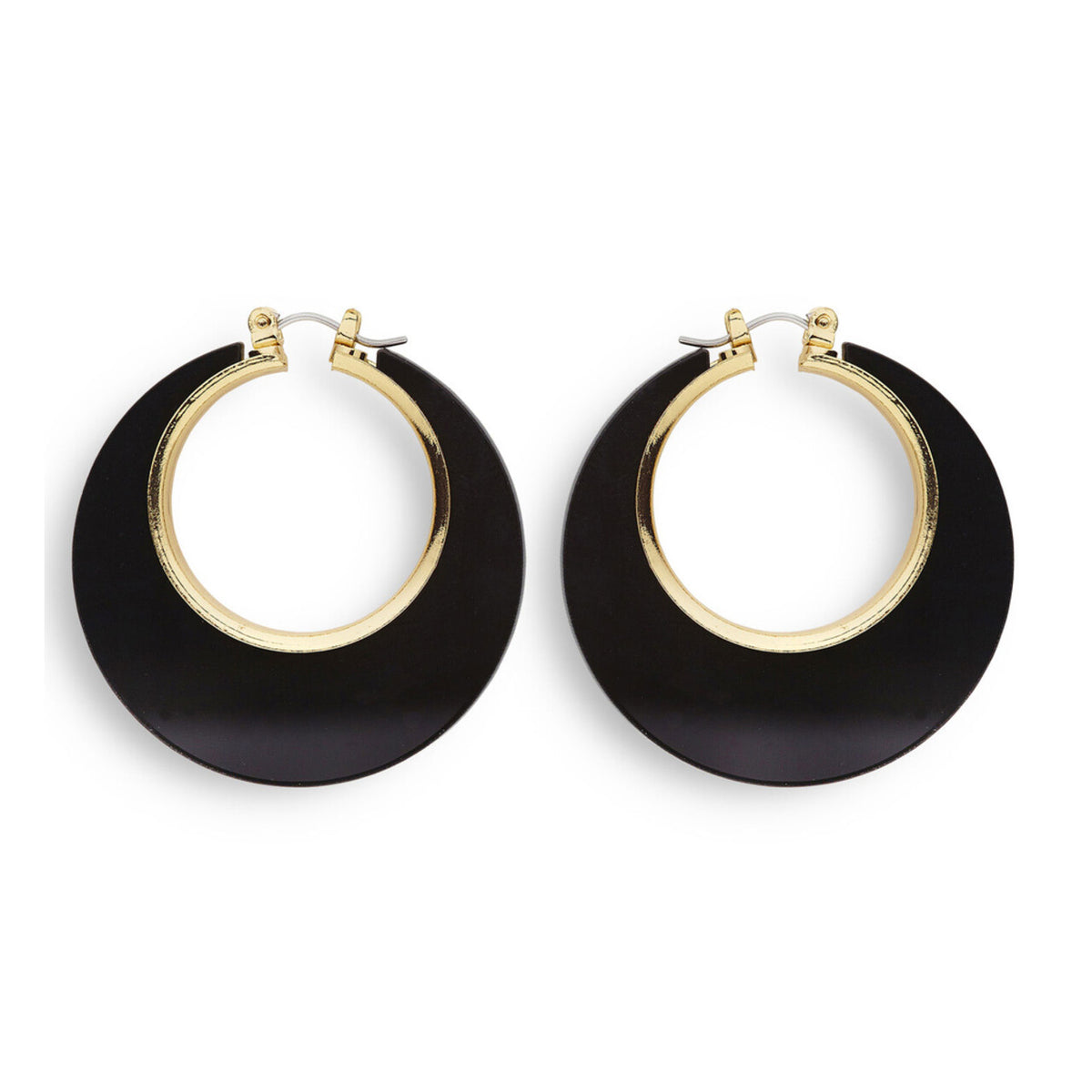 Op deze afbeelding zie je een Accessoires, van het merk Widmann. 70er Jaren Oorbellen Disco Zwart / Goud