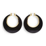 Boucles Doreilles Disco Noir Or Années 70