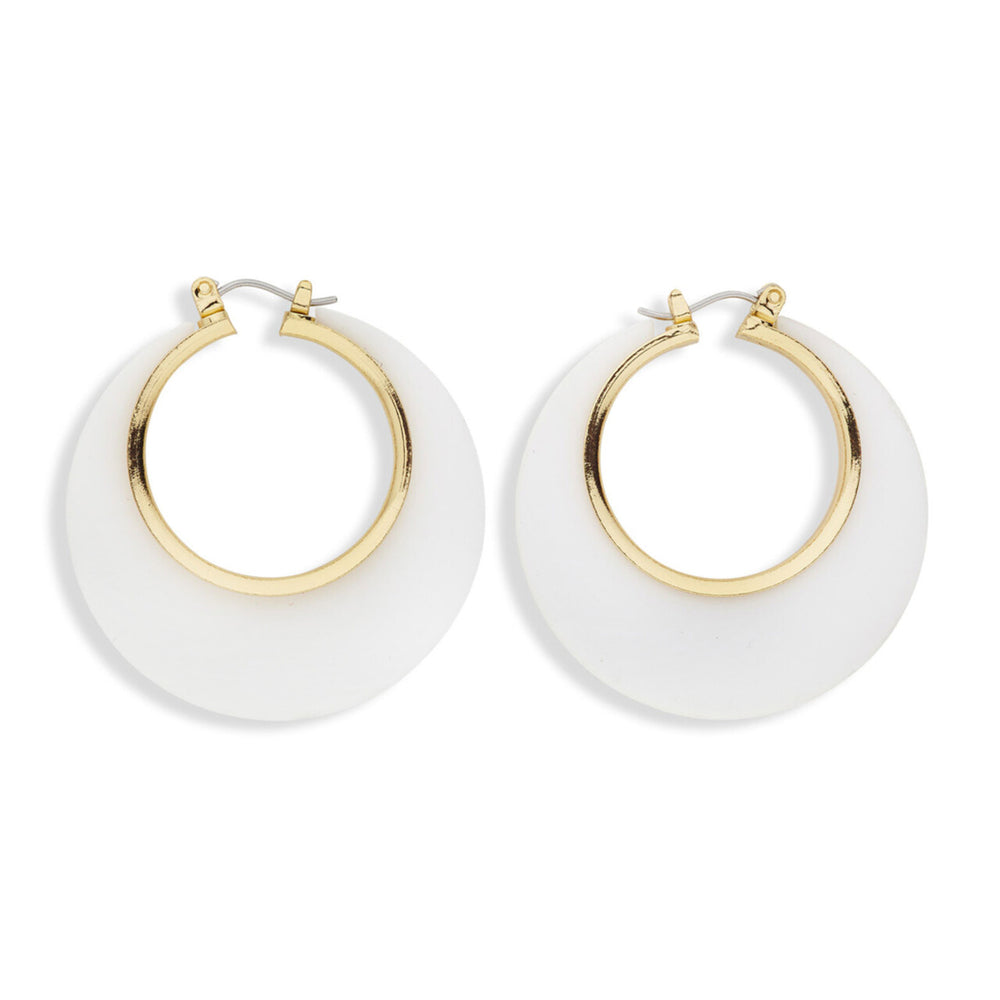 Op deze afbeelding zie je een Accessoires, van het merk Widmann. 70er Jaren Oorbellen Disco Wit / Goud
