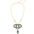 Collier Égyptien Or Pharaon Avec Topaze Strass