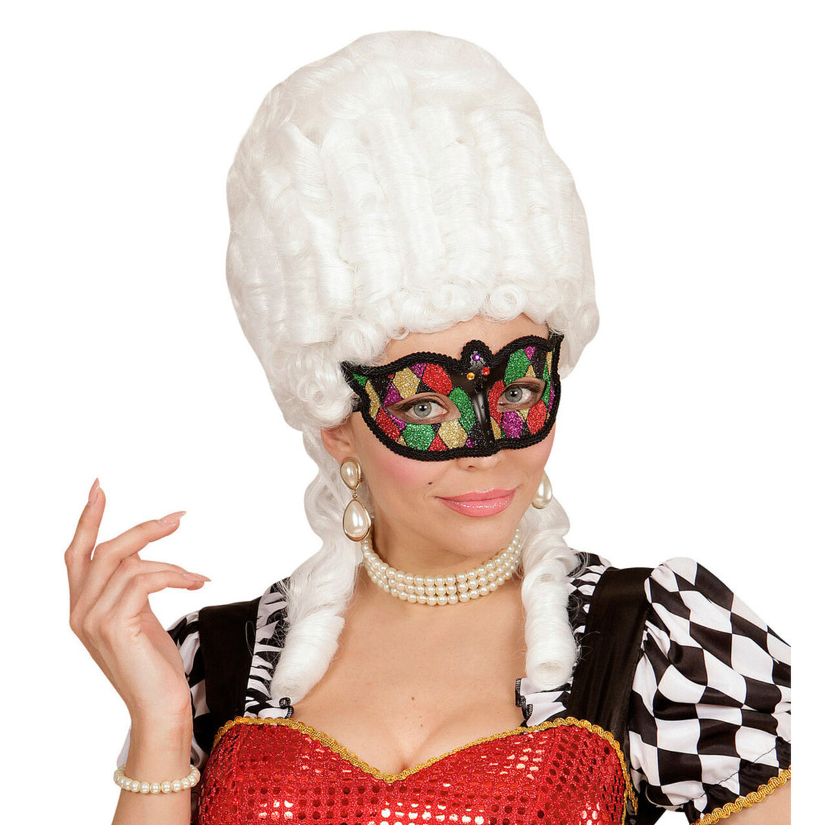 Op deze afbeelding zie je een Accessoires, van het merk Widmann. Venetie Oogmasker Harlekijn Glitter