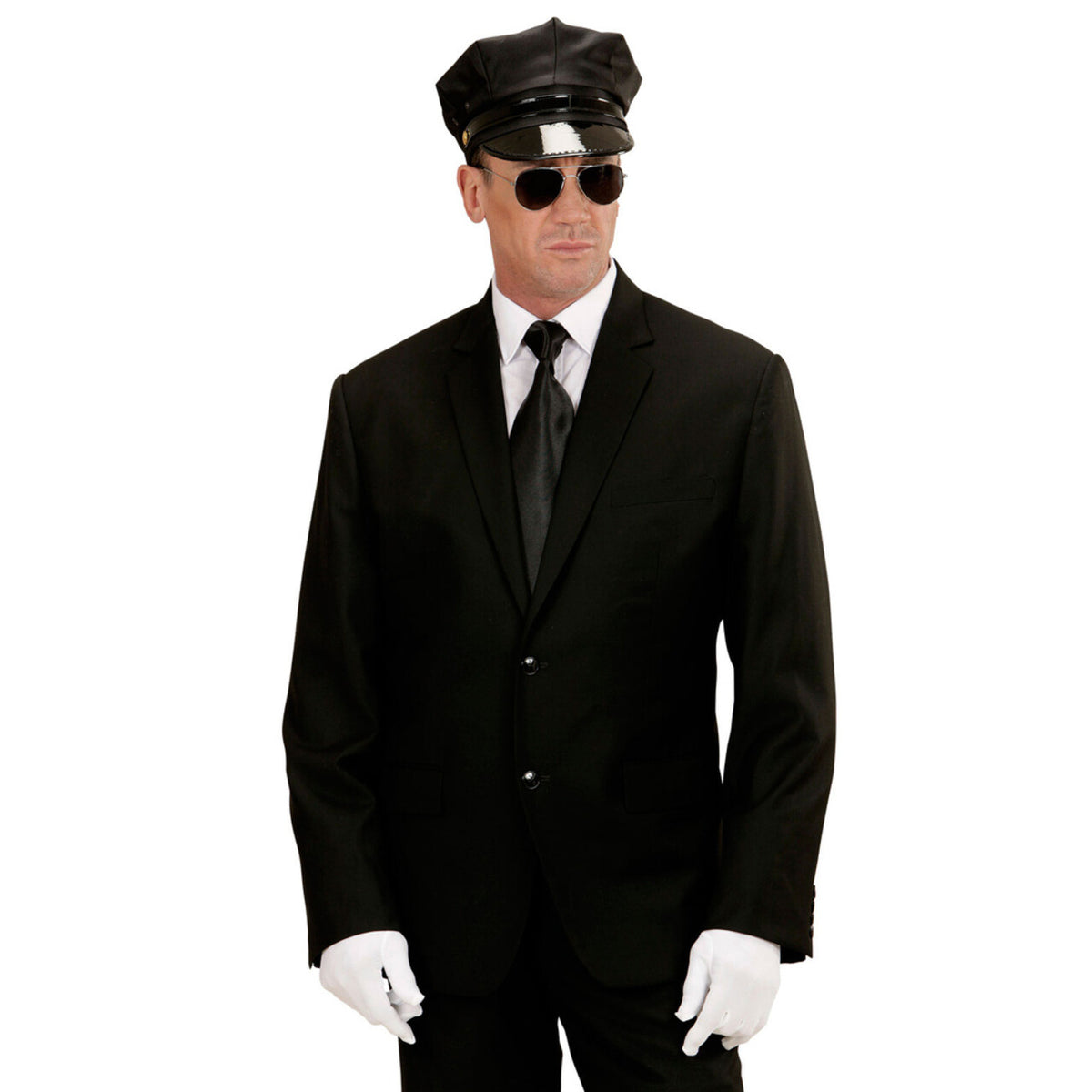 Op deze afbeelding zie je een Accessoires, van het merk Widmann. Zwarte Hoed Chauffeur