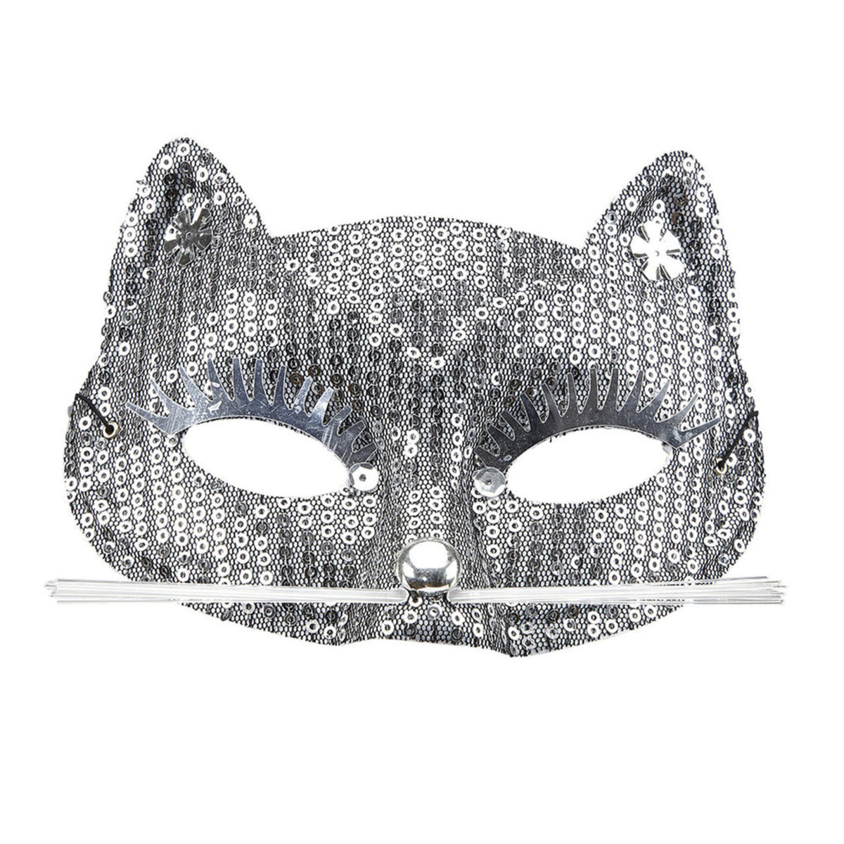 Op deze afbeelding zie je een Accessoires, van het merk Widmann. Ms Purrr Oogmasker Kat Met Zilveren Pareltjes