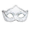 Masque Oculaire Vénitien Rialto Blanc Avec Paillettes