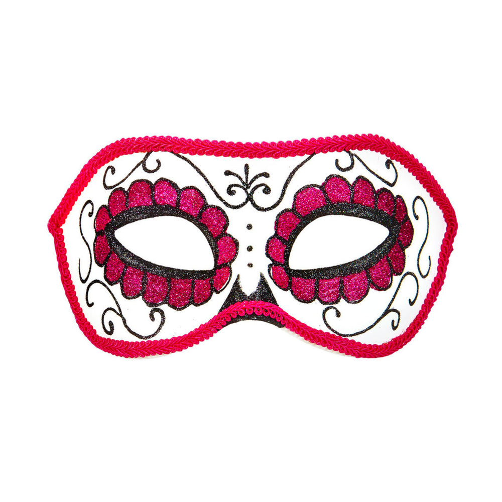 Op deze afbeelding zie je een Accessoires, van het merk Widmann. Mexicaans Oogmasker Dia De Los Muertos Zwart & Roze