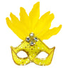 Masque Samba Brésil Plumes Et Perles Jaune Néon