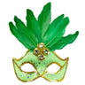 Masque Œil Samba Brésil Avec Plumes Et Perles Vert Néon