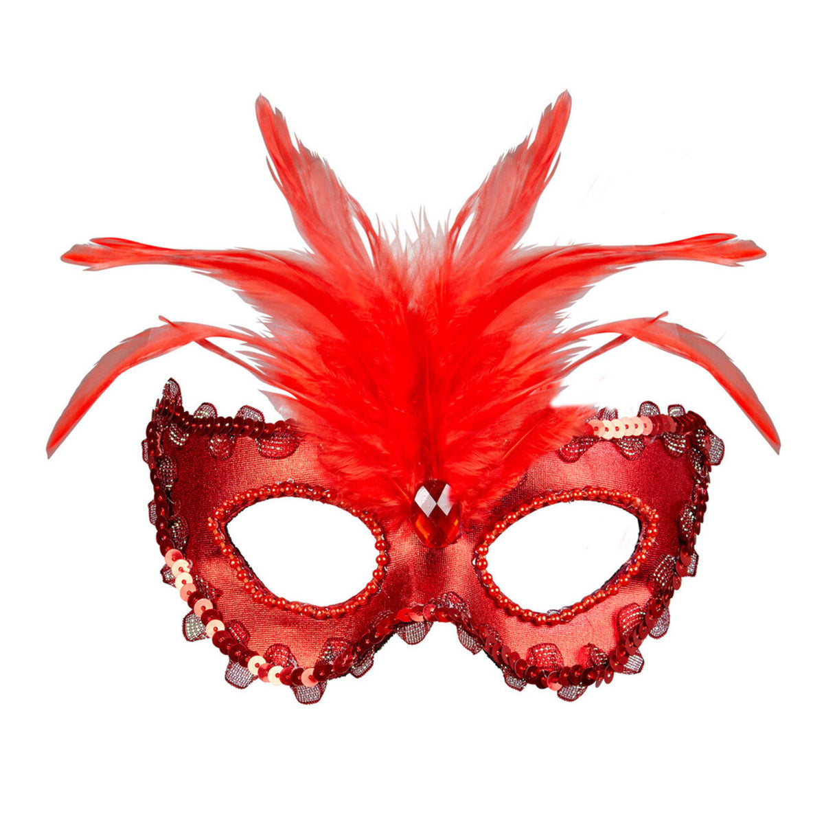 Op deze afbeelding zie je een Accessoires, van het merk Widmann. Koninklijk Oogmasker, Barones Metallic Rood