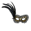 Masque Œil Royal, Doré Avec Tissu Et Plumes