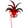 Masque Distingué Avec Bâton, Version Luxe Rouge