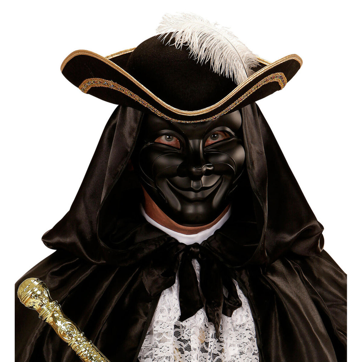 Op deze afbeelding zie je een Accessoires, van het merk Widmann. Donker Masker, Donkere Venetiaanse Man