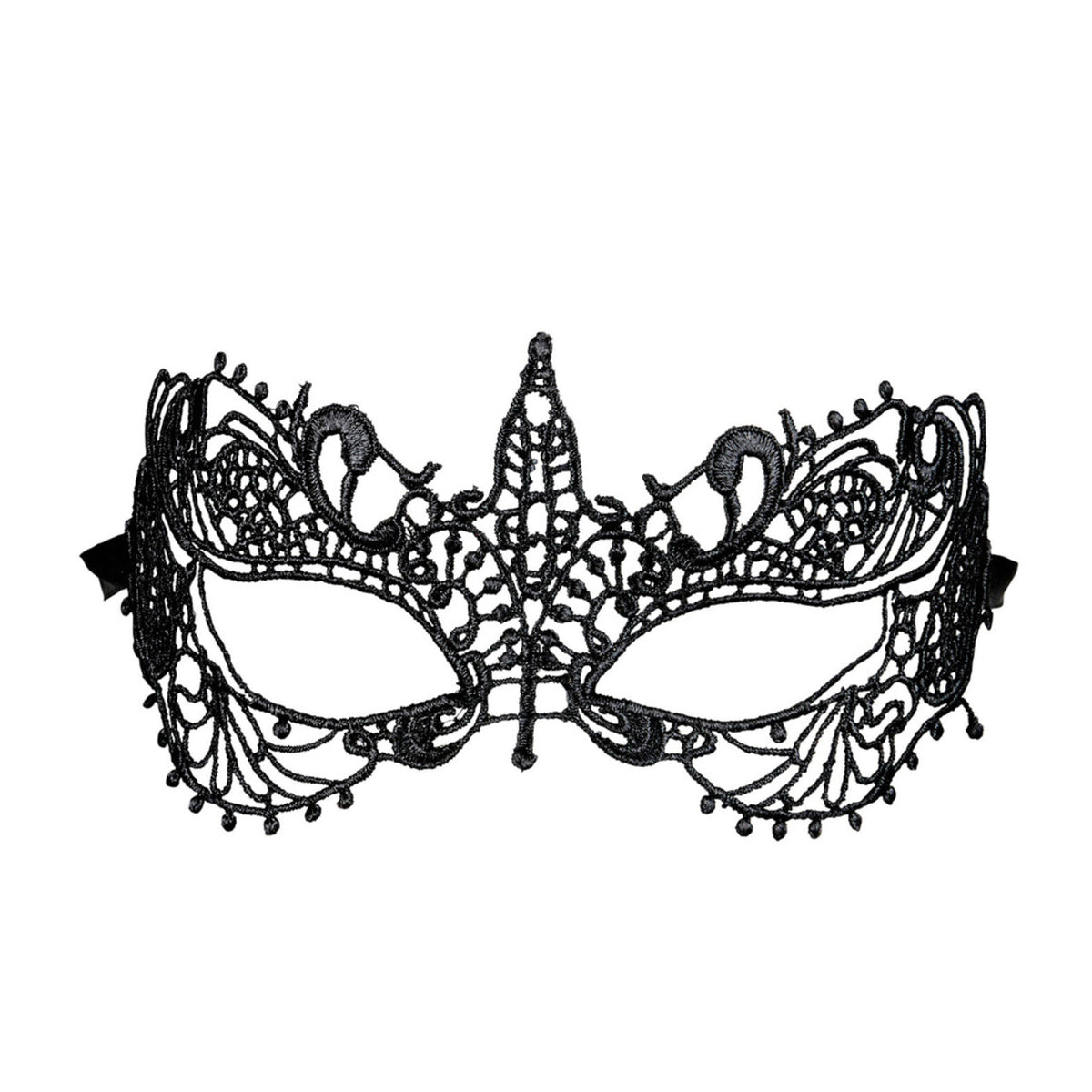 Op deze afbeelding zie je een Accessoires, van het merk Widmann. Mistery Oogmasker, Zwart Met Kant
