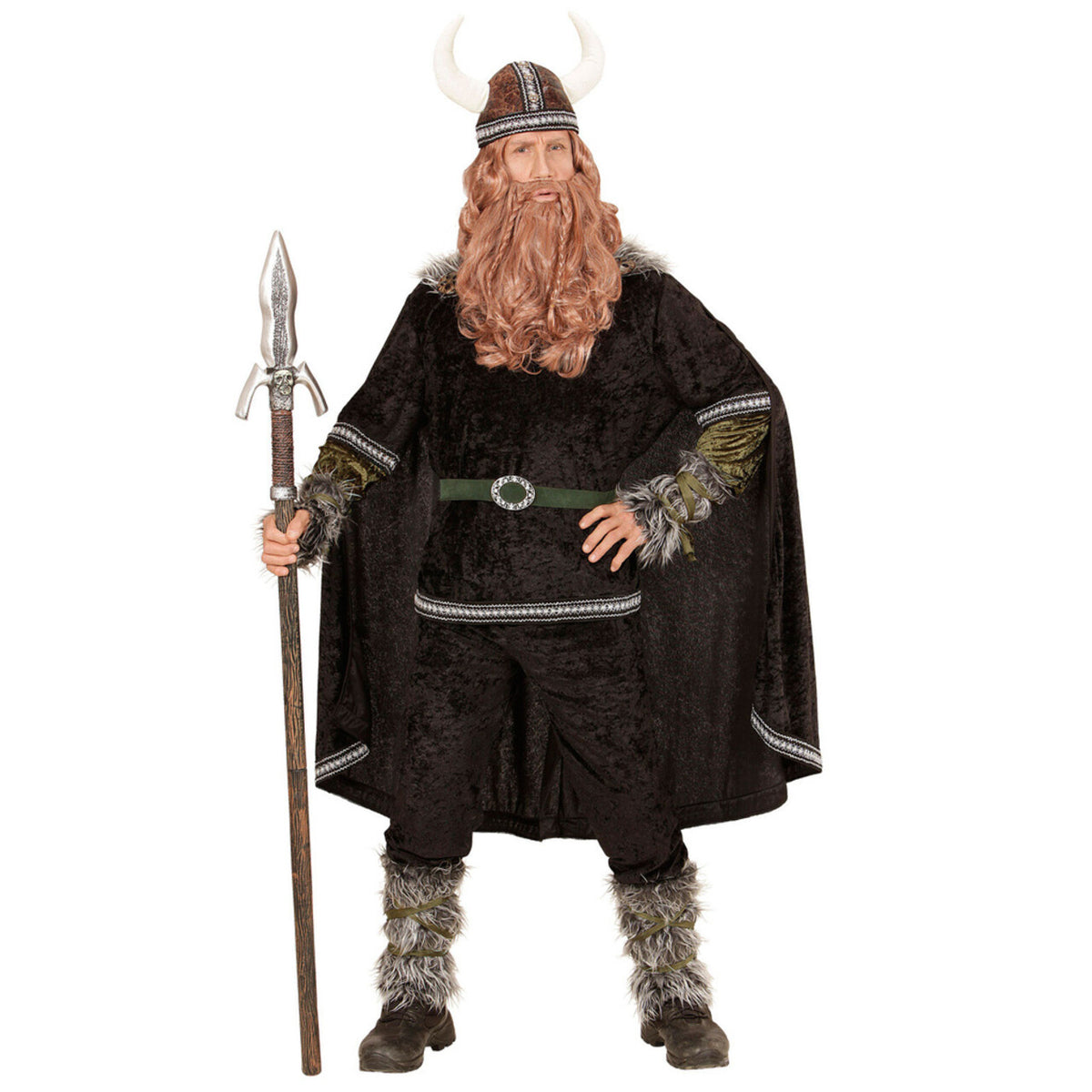Op deze afbeelding zie je een Kostuums, van het merk Widmann. Zwart Ivar De Viking Man Kostuum
