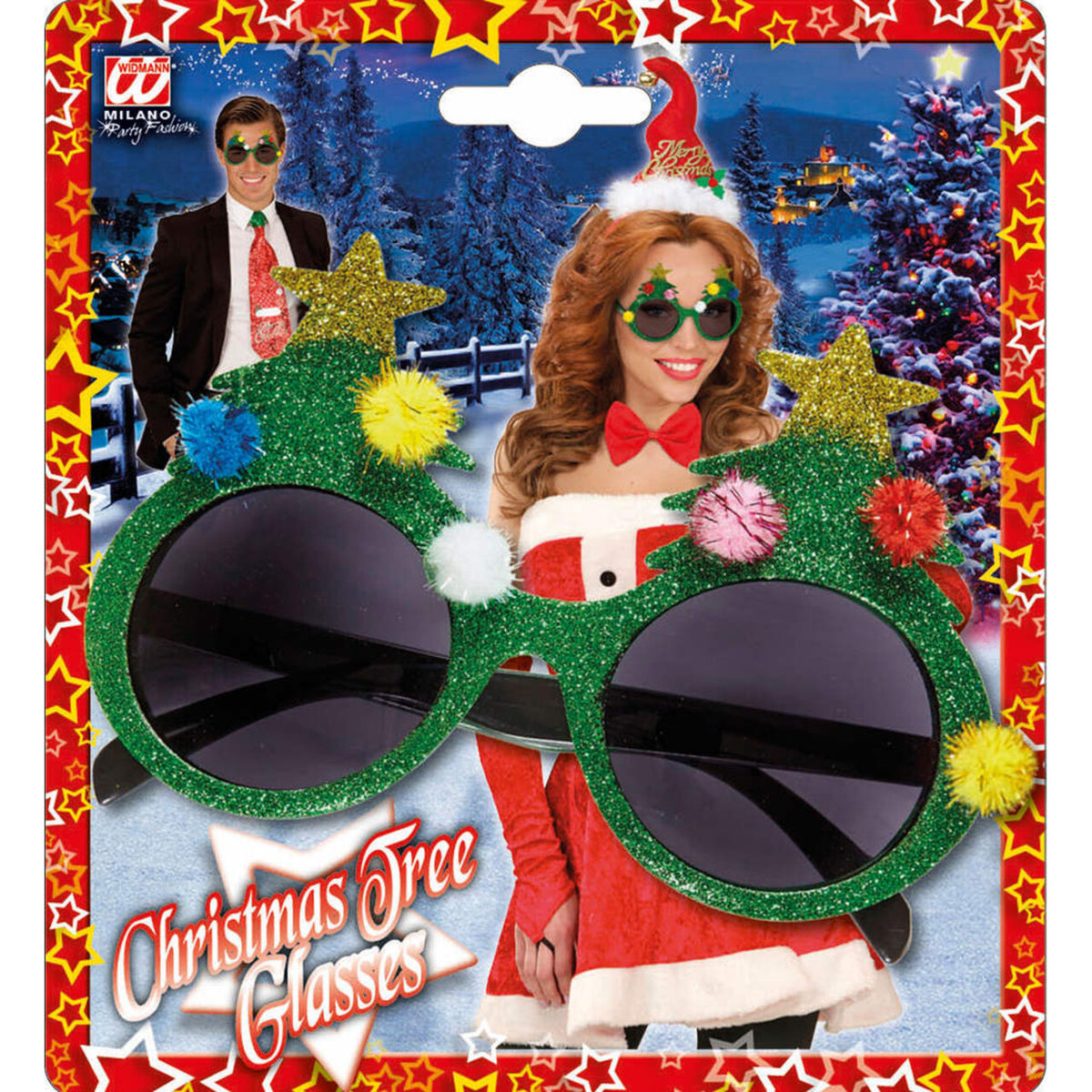 Op deze afbeelding zie je een Accessoires, van het merk Widmann. Vrolijke Bril, Kerstboom