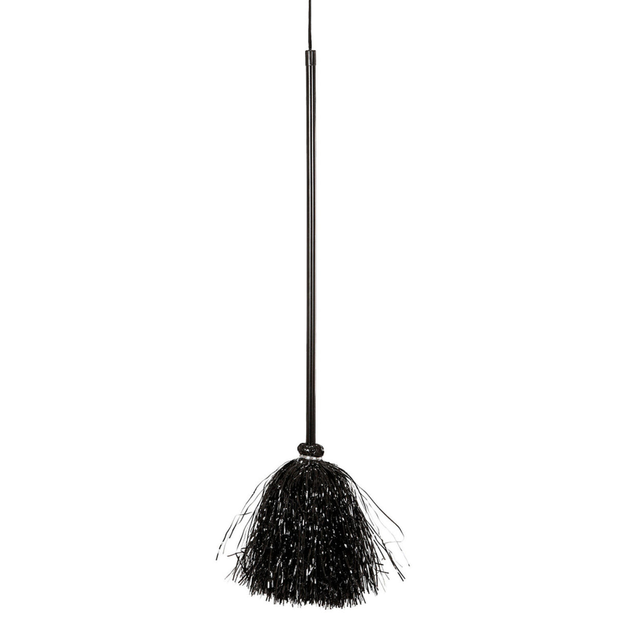 Op deze afbeelding zie je een Accessoires, van het merk Widmann. Klassieke Heksenbezem Zwart, Glitter 92cm