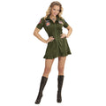 Pilote De Chasse Sexy Courte Robe Verte Costume