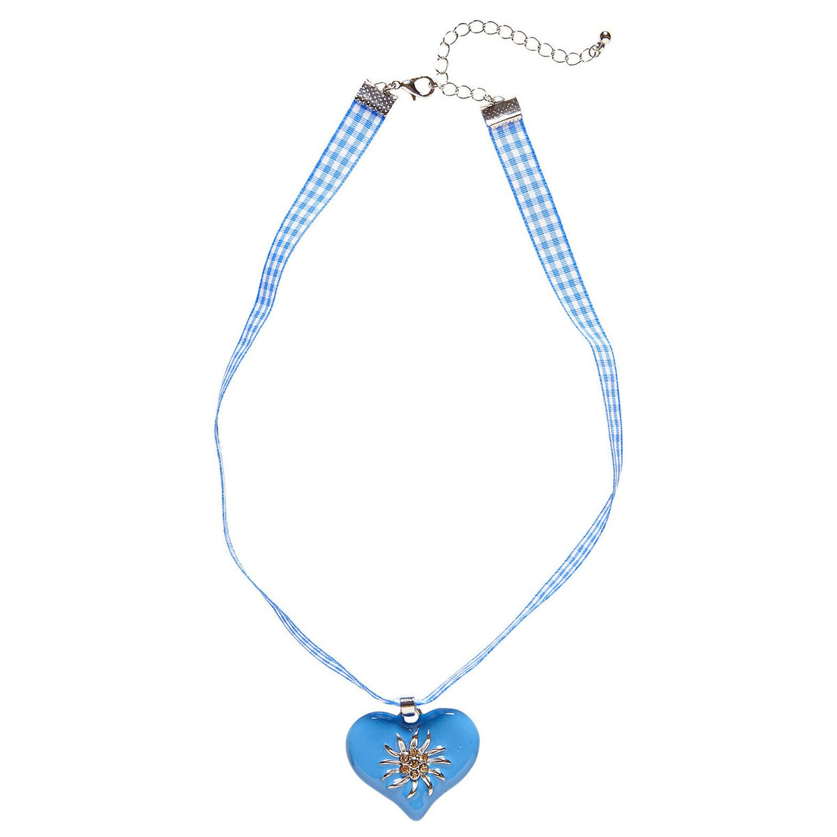 Op deze afbeelding zie je een Accessoires, van het merk Widmann. Hals Ketting Met Azuurblauw Hart En Edelweiss