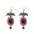 Boucles D’oreilles Chauve-Souris Avec Pierre Rouge