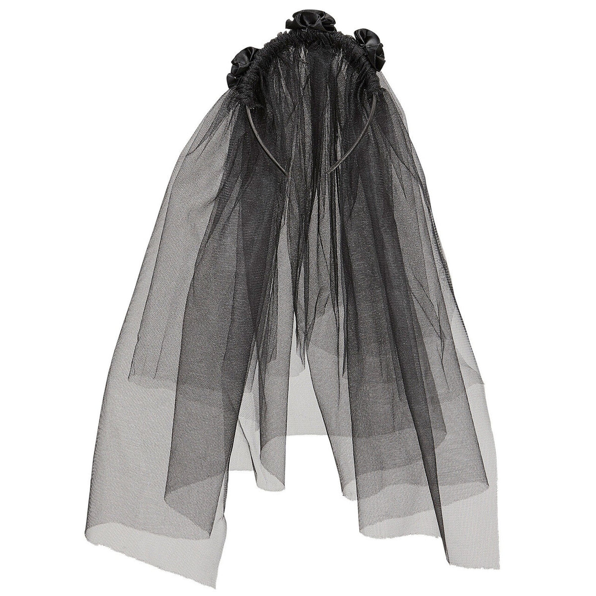 Op deze afbeelding zie je een Accessoires, van het merk Widmann. Dark Bride Zwarte Sluier Met Bloemen