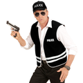 Gilet De Police Noir Avec Casquette Adulte
