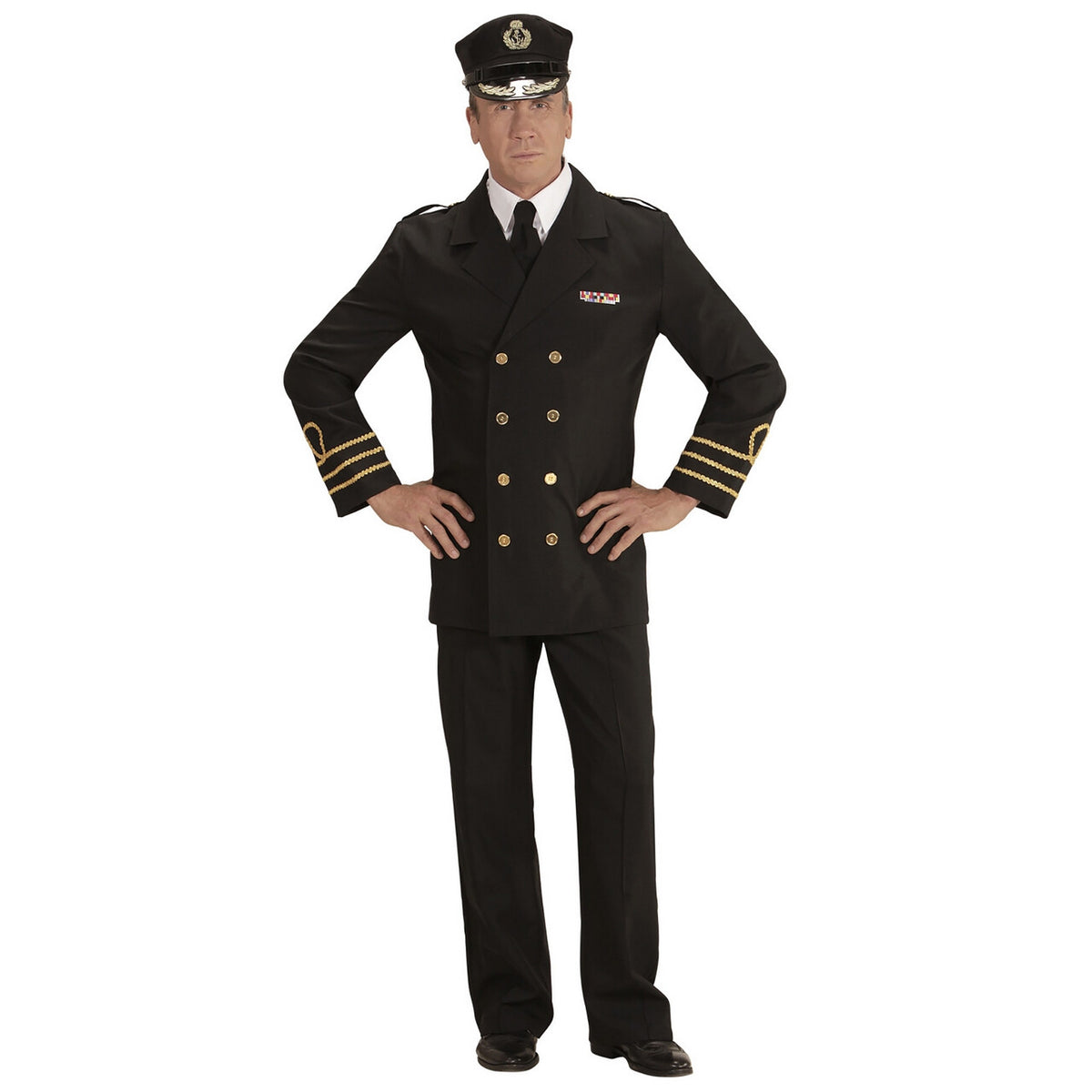 Op deze afbeelding zie je een Kostuums, van het merk Widmann. Traditionele Marine Officier Man Kostuum