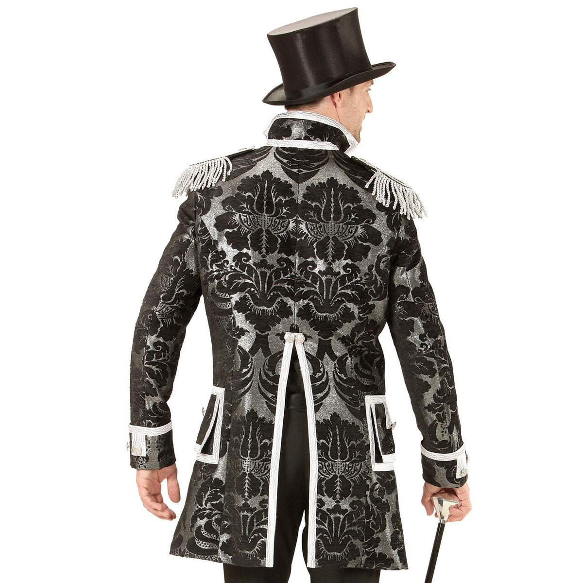 Op deze afbeelding zie je een Kostuums, van het merk Widmann. Royale Frackjas Parade Zilver Man