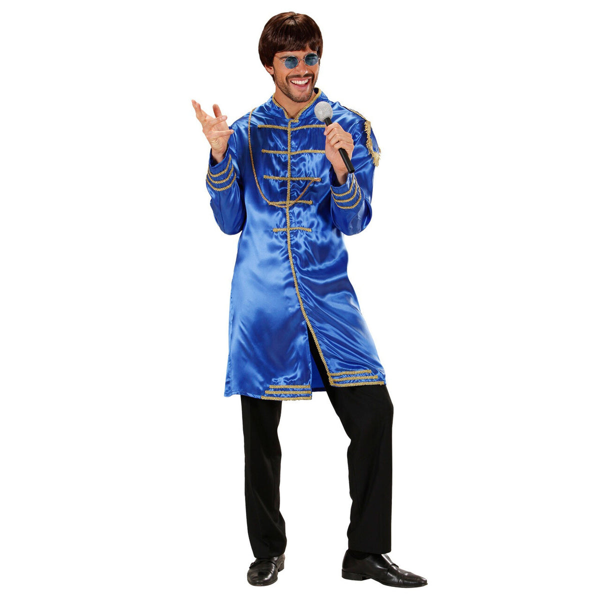 Op deze afbeelding zie je een Accessoires, van het merk Widmann. Freaky Bril, Hippie Blauw Glas