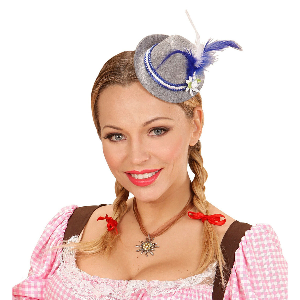 Op deze afbeelding zie je een Accessoires, van het merk Widmann. Oktoberfest Dames Mini Beierse Fedora, Blauw