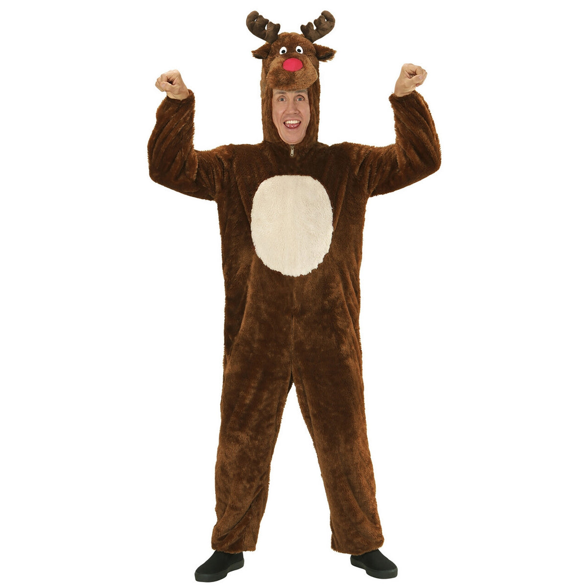 Op deze afbeelding zie je een Kostuums, van het merk Widmann. Dieren Onesie Pluche Rendier Kostuum