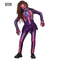 Squelette Néon Galactique Étrange Costume Fille