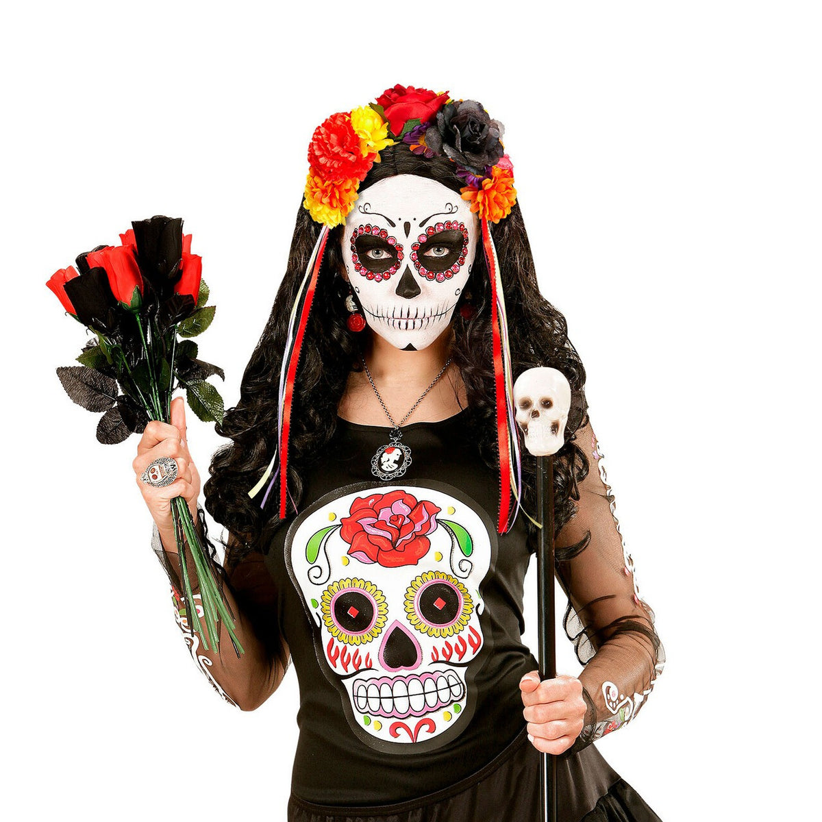 Op deze afbeelding zie je een Accessoires, van het merk Widmann. Hoofdband Bloemen Chiapas