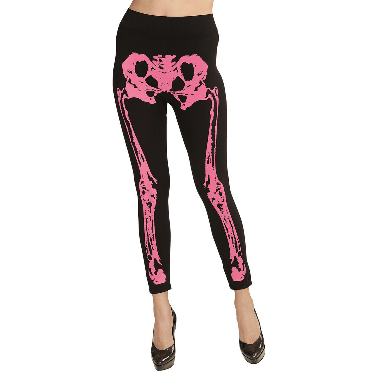 Op deze afbeelding zie je een Kostuums, van het merk Widmann. Legging Skelet Neon Roze Chiapas Vrouw