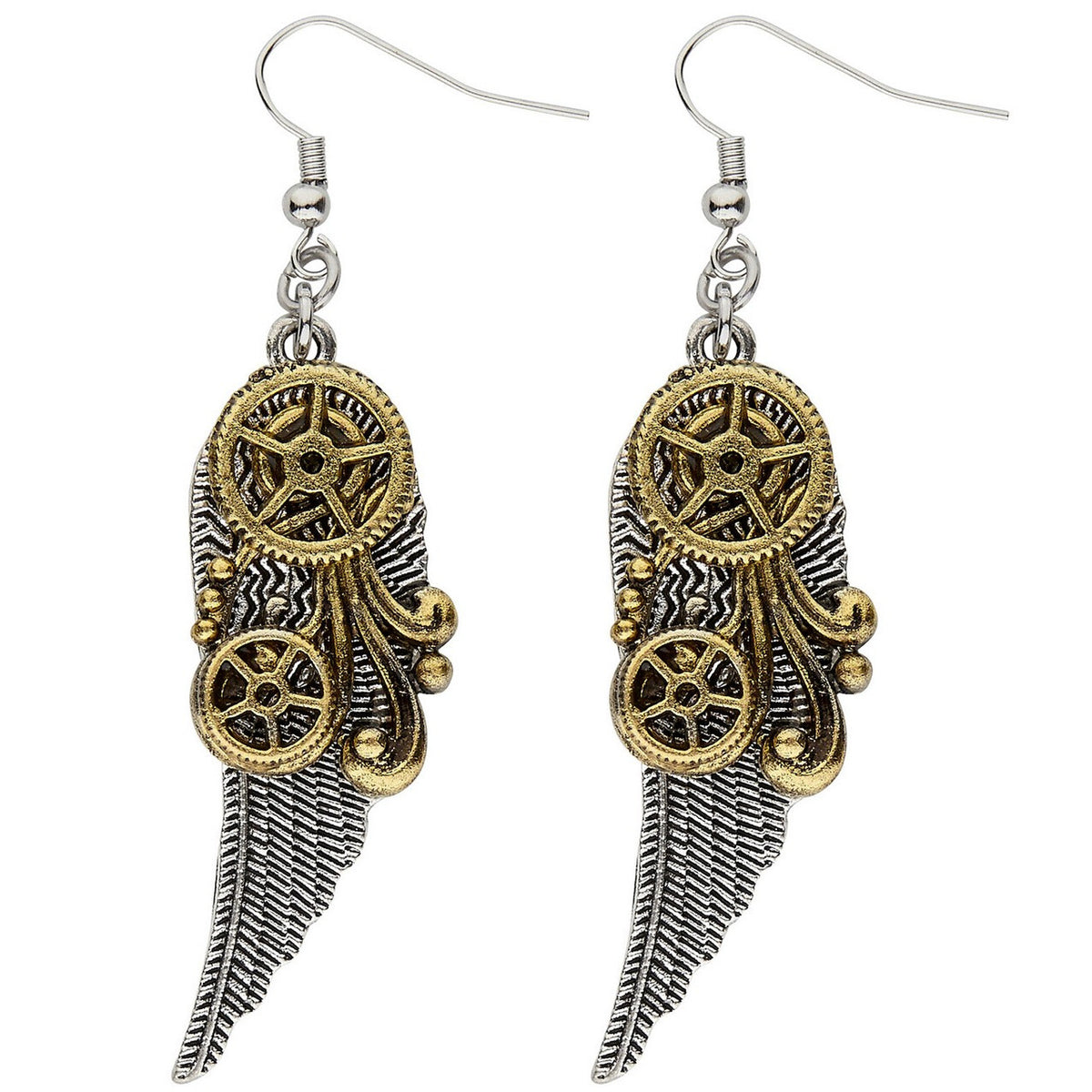 Op deze afbeelding zie je een Accessoires, van het merk Widmann. Oorbellen Steampunk Met Vleugels Wonka