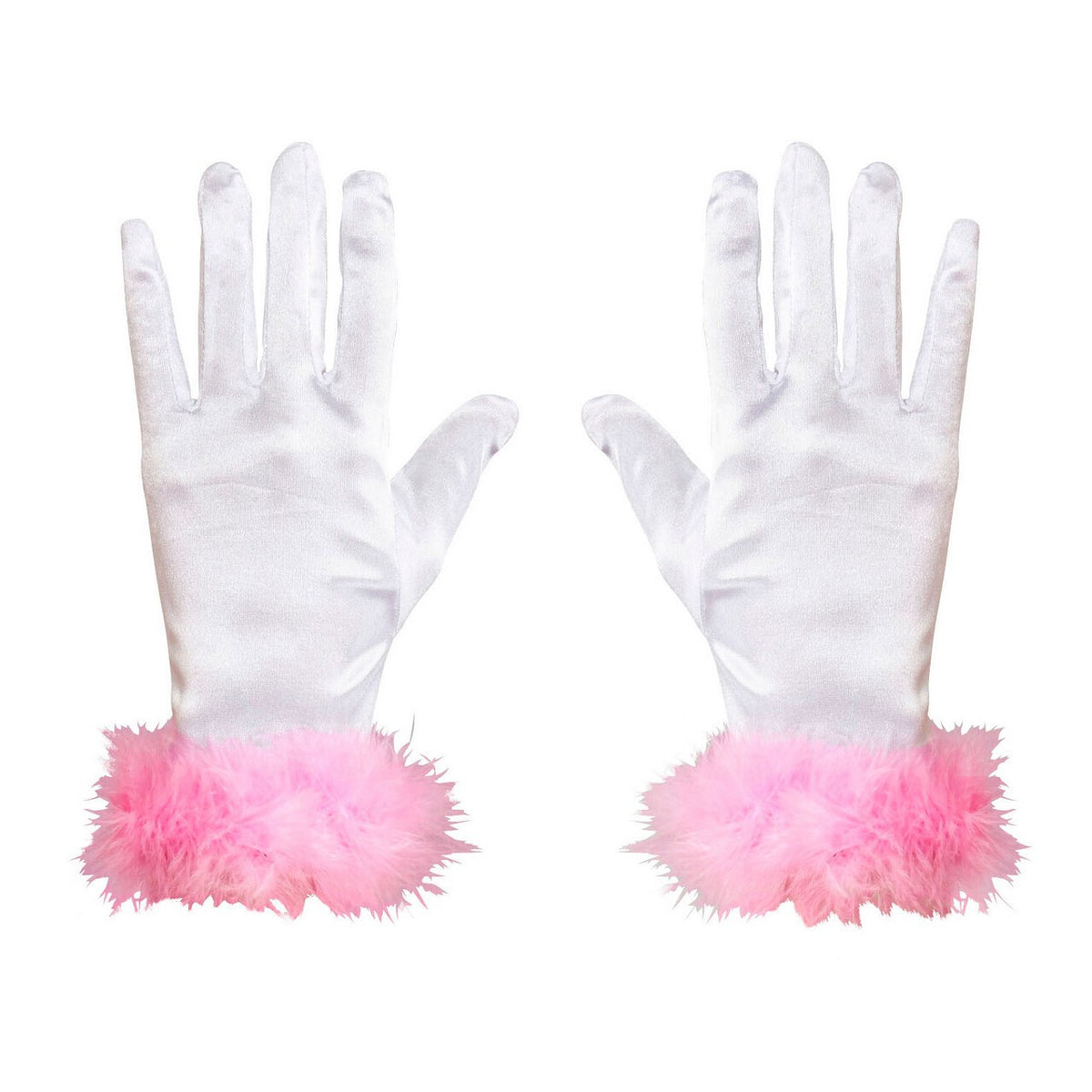 Op deze afbeelding zie je een Accessoires, van het merk Widmann. Handschoenen Satijn Marabou Prom Prinses