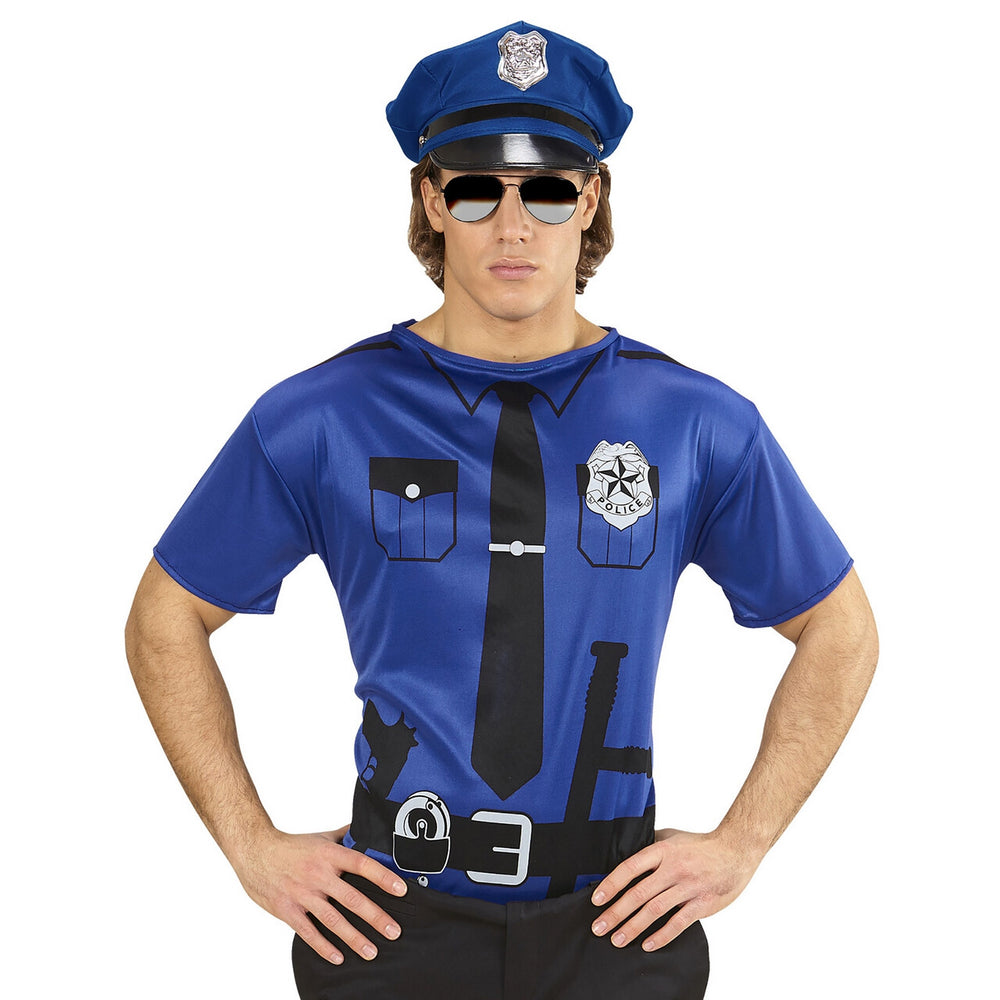 Op deze afbeelding zie je een Kostuums, van het merk Widmann. Politie Tom T-Shirt Man