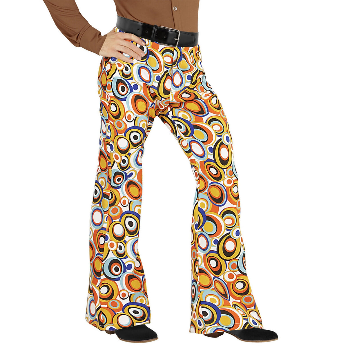 Op deze afbeelding zie je een Kostuums, van het merk Widmann. Groovy Gandalf 70s Heren Broek, Luchtbellen Man
