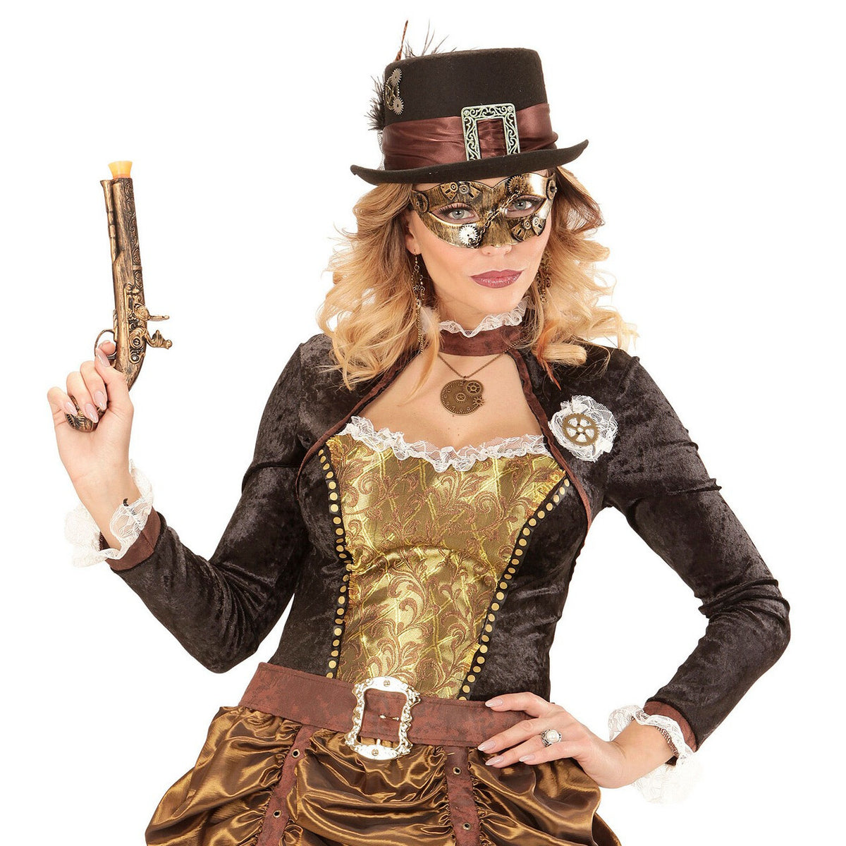 Op deze afbeelding zie je een Accessoires, van het merk Widmann. Steampunk Oogmasker Mechanica