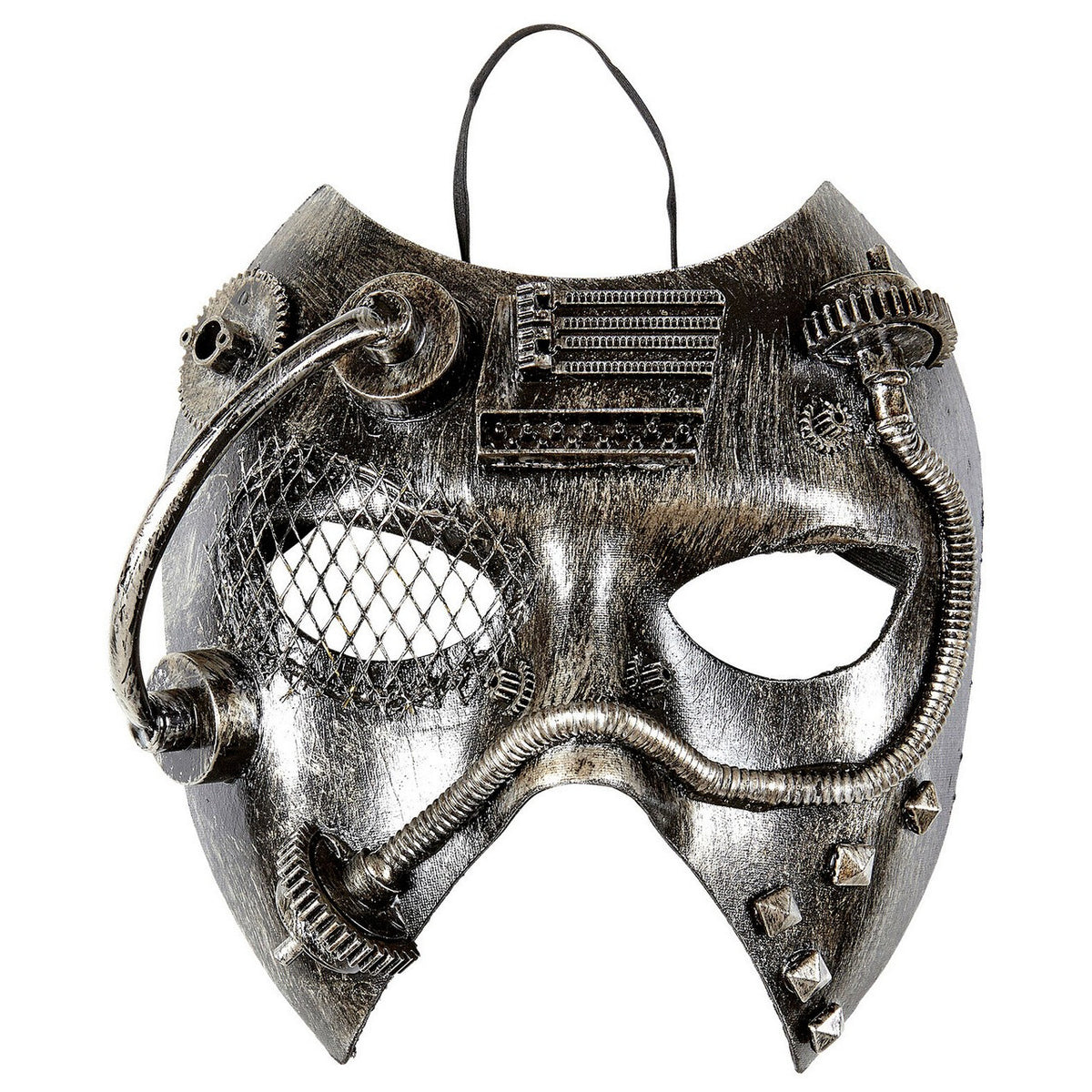 Op deze afbeelding zie je een Accessoires, van het merk Widmann. Steampunk Masker, Zilver Mechanica