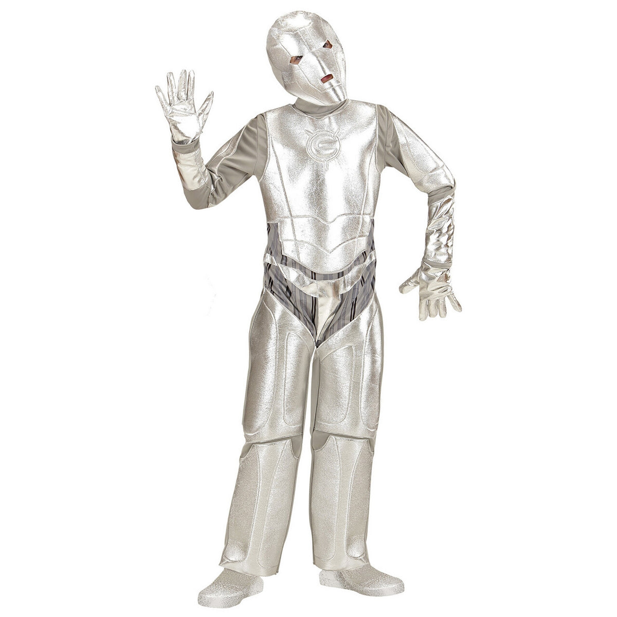 Op deze afbeelding zie je een Kostuums, van het merk Widmann. Space Invader Tin Man Jongen Kostuum
