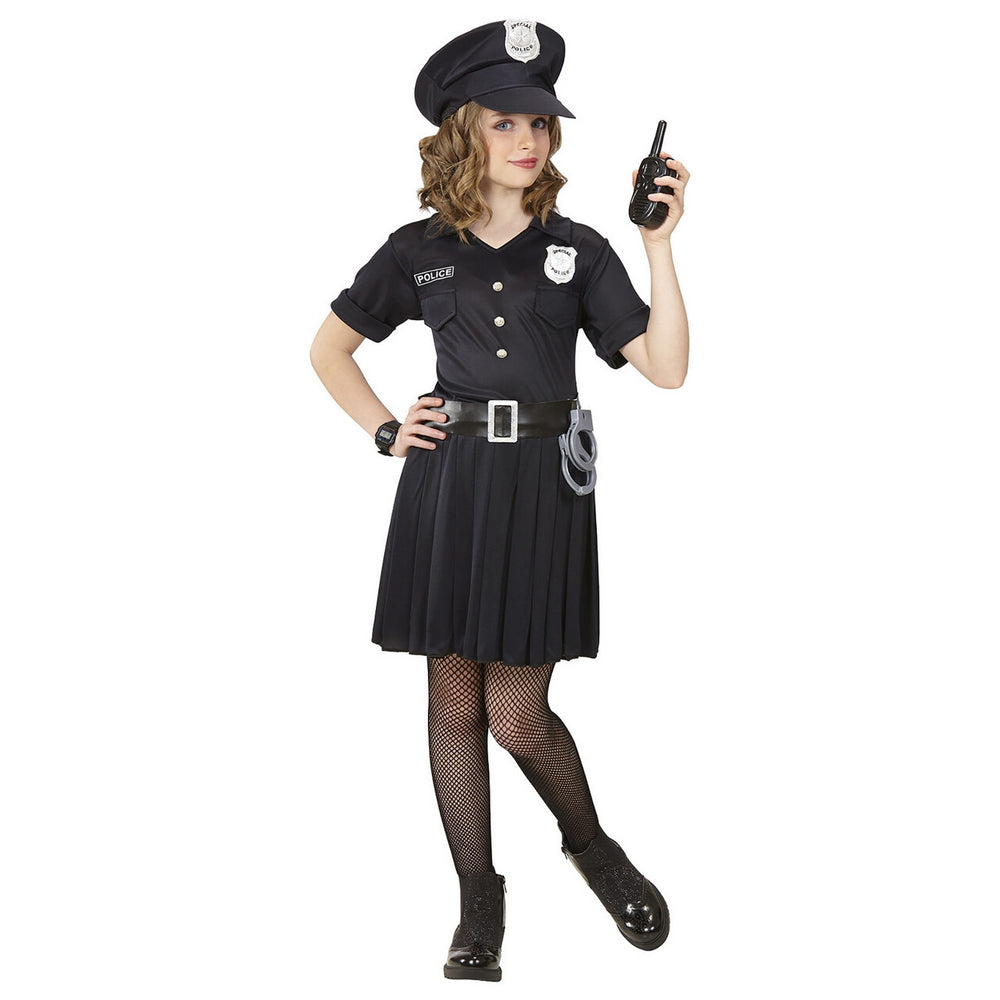 Op deze afbeelding zie je een Kostuums, van het merk Widmann. Streng Maar Rechtvaardig Politie Meisje Kostuum
