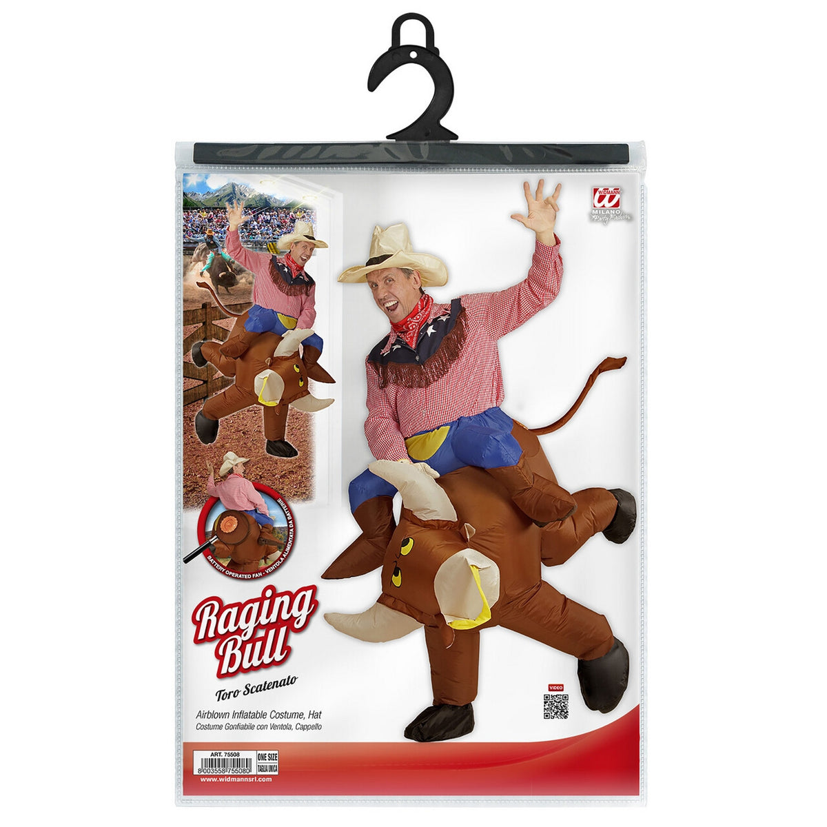 Op deze afbeelding zie je een Kostuums, van het merk Widmann. Woedende Rodeo Stier Kostuum