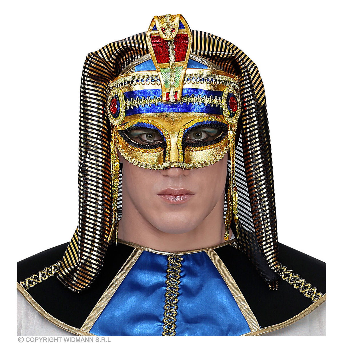 Op deze afbeelding zie je een Accessoires, van het merk Widmann. Oogmasker Farao Slang