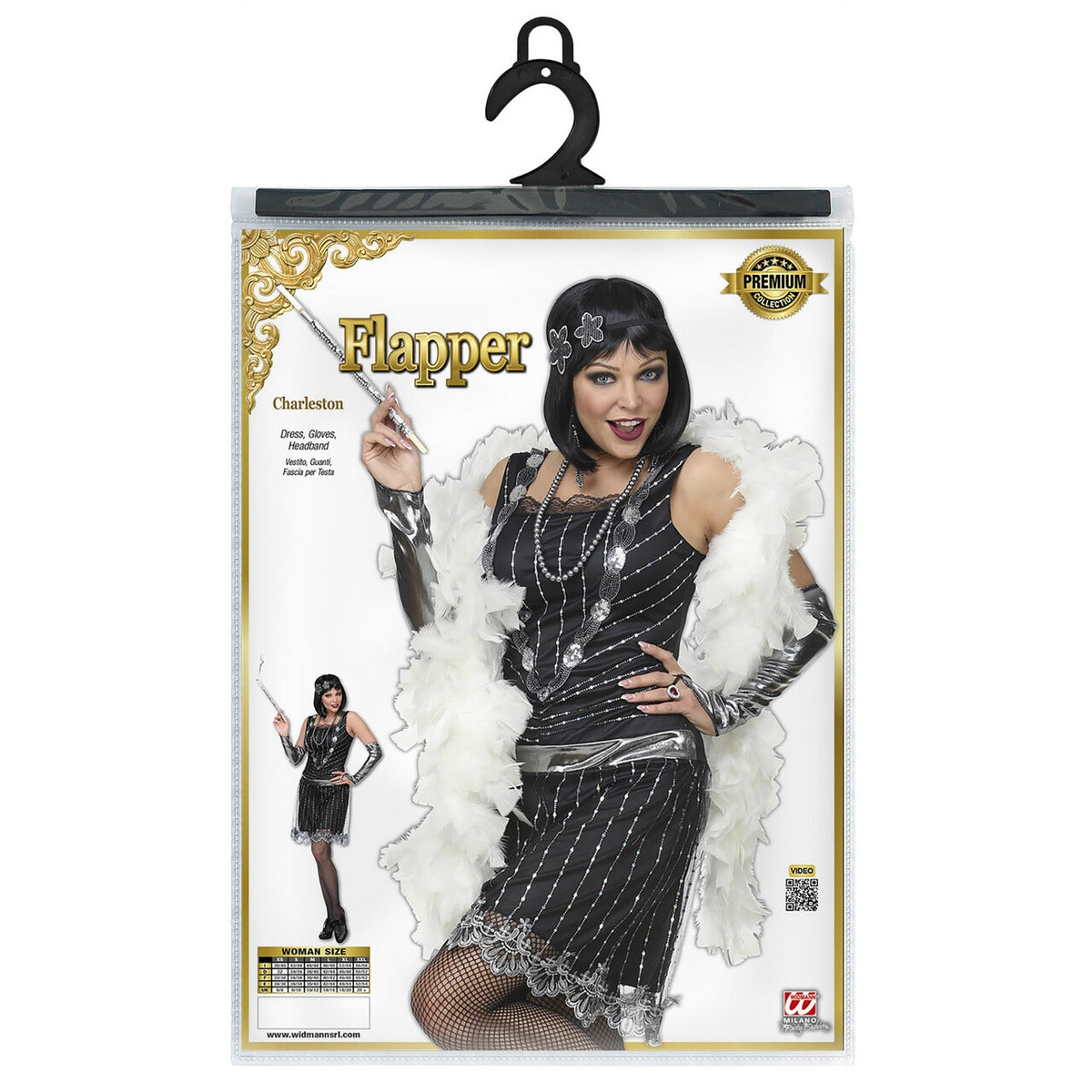 Op deze afbeelding zie je een Kostuums, van het merk Widmann. Big Band Flapper New York Club Vrouw Kostuum