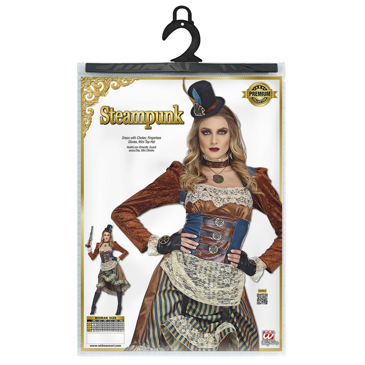 Op deze afbeelding zie je een Kostuums, van het merk Widmann. Chique Steampunk Dame Industrieel Tijdperk Vrouw Kostuum