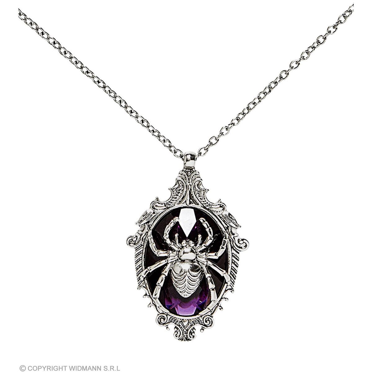Op deze afbeelding zie je een Accessoires, van het merk Widmann. Ketting Spin Met Paarse Edelsteen