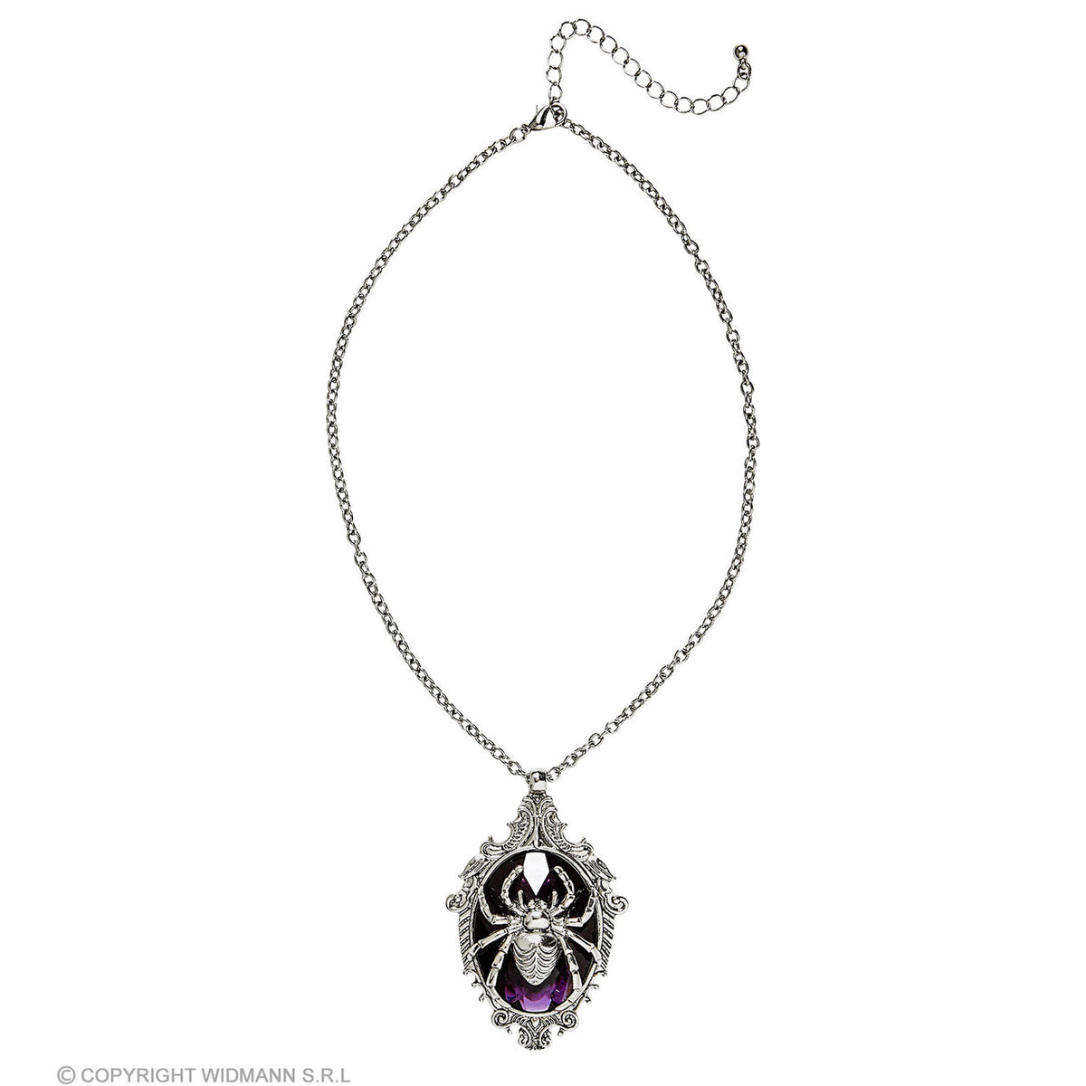 Op deze afbeelding zie je een Accessoires, van het merk Widmann. Ketting Spin Met Paarse Edelsteen