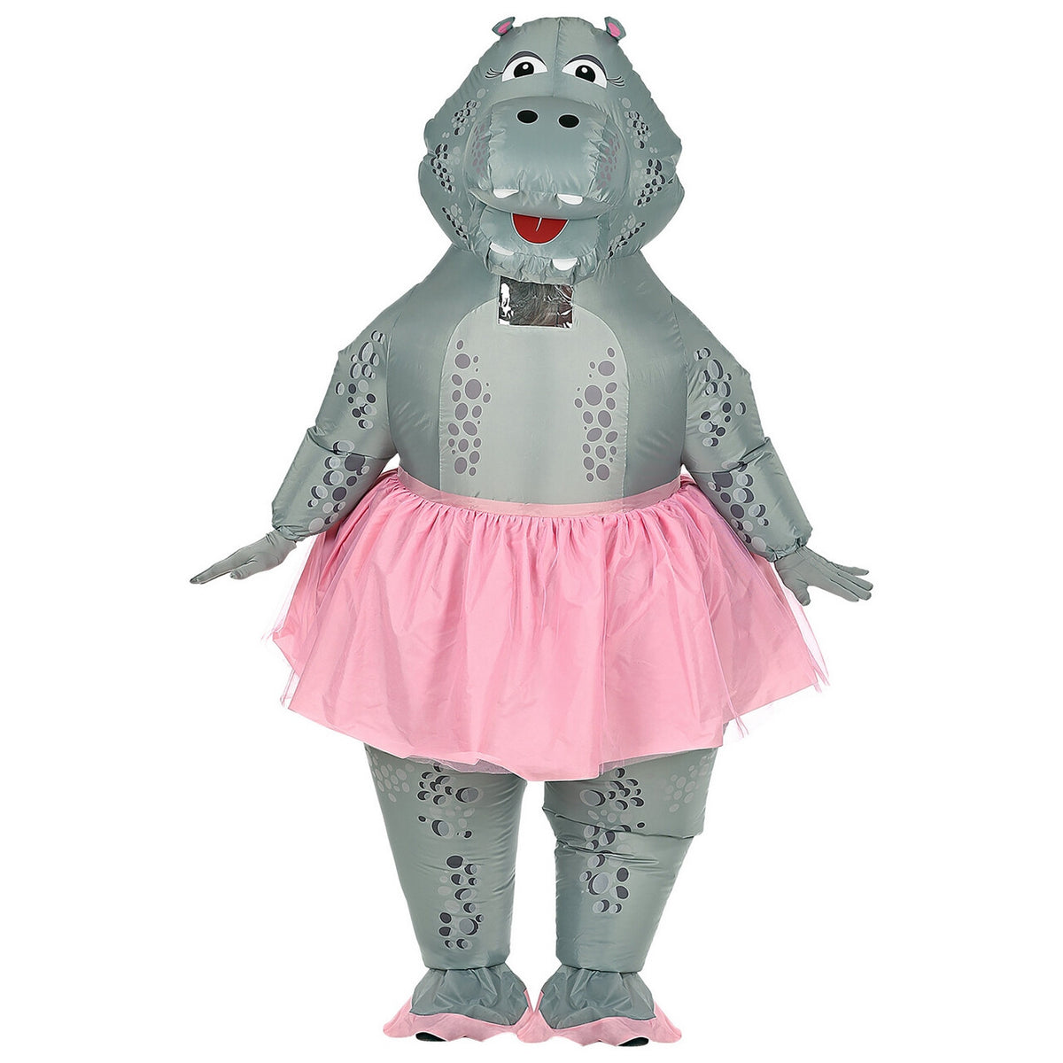 Op deze afbeelding zie je een Kostuums, van het merk Widmann. Opblaasbaar Bolle Dikke Hippo Ballerina Nijlpaard Kostuum