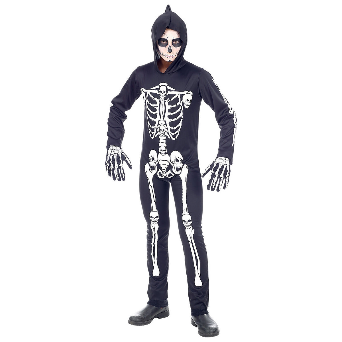 Op deze afbeelding zie je een Kostuums, van het merk Widmann. Botten En Beenderen Skelet Halloween Kind Kostuum